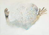 Bulle percée - 2021 - aquarelle et gouache sur papier percé et découpé, 76X57 cm